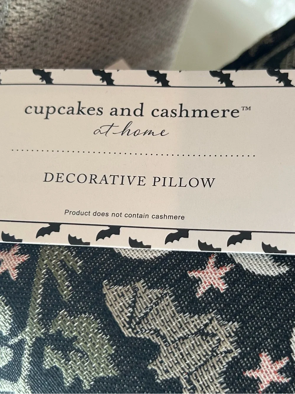 “New” Cupcakes & Cashmere Black Halloween Jacquard Decorative Pillow